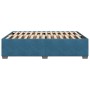 Estructura de cama de terciopelo azul 140x190 cm
