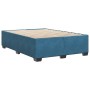 Estructura de cama de terciopelo azul 140x190 cm