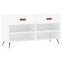 Banco zapatero madera de ingeniería blanco 102x35x55 cm de vidaXL, Zapateros y organizadores de calzado - Ref: Foro24-829708,...