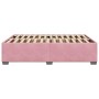 Estructura de cama sin colchón terciopelo rosa 140x190 cm