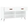 Banco zapatero madera de ingeniería blanco 102x35x55 cm de vidaXL, Zapateros y organizadores de calzado - Ref: Foro24-829708,...