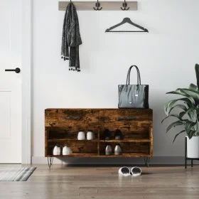 Shoe bench engineered wood smoked oak 102x35x55 cm by vidaXL, Shoe racks and shoe organizers - Ref: Foro24-829737, Price: 52,...