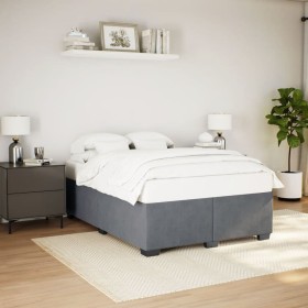 Estructura de cama sin colchón terciopelo gris oscuro 160x200cm