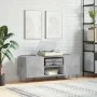 Concrete gray plywood disc cabinet 121x38x48 cm by vidaXL, CD and DVD storage - Ref: Foro24-831680, Price: 72,06 €, Discount: %