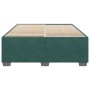 Estructura cama sin colchón terciopelo verde oscuro 160x200 cm