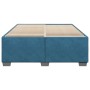 Estructura de cama de terciopelo azul 160x200 cm