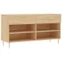 Banco zapatero madera de ingeniería roble Sonoma 102x35x55 cm de vidaXL, Zapateros y organizadores de calzado - Ref: Foro24-8...