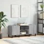 Plywood gray Sonoma record storage unit 121x38x48cm by vidaXL, CD and DVD storage - Ref: Foro24-831690, Price: 82,18 €, Disco...