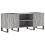 Plywood gray Sonoma record storage unit 121x38x48cm by vidaXL, CD and DVD storage - Ref: Foro24-831690, Price: 83,07 €, Disco...