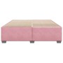 Estructura cama sin colchón terciopelo rosa 200x200 cm