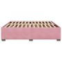 Estructura cama sin colchón terciopelo rosa 200x200 cm