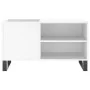 Engineered wood record storage unit in white, 85x38x48 cm by vidaXL, CD and DVD storage - Ref: Foro24-831708, Price: 53,75 €,...