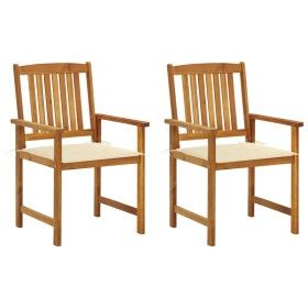 Sillas de jardín con cojines 2 unidades madera maciza de acacia de vidaXL, Sillas de jardín - Ref: Foro24-3061171, Precio: 15...