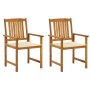 Gartenstühle mit Kissen 2 Einheiten aus massivem Akazienholz von vidaXL, Gartenstühle - Ref: Foro24-3061171, Preis: 155,38 €,...