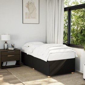 Estructura de cama sin colchón tela negro 90x190 cm en Camas y somieres | Comprar online en Foro24
