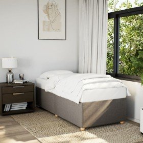 Estructura de cama sin colchón tela gris taupe 90x190 cm Estructura de cama sin colchón tela gris taupe 90x190 cm