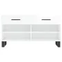 Glossy white engineered wood shoe bench 102x35x55 cm by vidaXL, Shoe racks and shoe organizers - Ref: Foro24-829766, Price: 6...