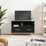 Schwarzer TV-Schrank aus Sperrholz, 80 x 36 x 50 cm von vidaXL, TV-Möbel - Ref: Foro24-828949, Preis: 47,12 €, Rabatt: %