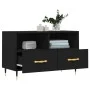 Schwarzer TV-Schrank aus Sperrholz, 80 x 36 x 50 cm von vidaXL, TV-Möbel - Ref: Foro24-828949, Preis: 47,12 €, Rabatt: %