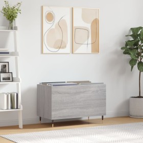 Plywood gray Sonoma wood record cabinet 74.5x38x48 cm by vidaXL, CD and DVD storage - Ref: Foro24-831722, Price: 38,28 €, Dis...