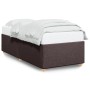 Estructura de cama sin colchón tela marrón oscuro 90x200 cm