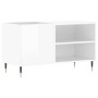 Glänzend weißer Schallplattenschrank aus Holzwerkstoff, 85 x 38 x 48 cm von vidaXL, CD- und DVD-Speicher - Ref: Foro24-831694...