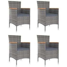 Garden dining chairs 4 units gray synthetic rattan by vidaXL, Garden chairs - Ref: Foro24-316696, Price: 324,70 €, Discount: %