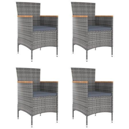 Garten-Esszimmerstühle, 4 Einheiten, graues synthetisches Rattan von vidaXL, Gartenstühle - Ref: Foro24-316696, Preis: 324,70...