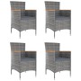 Garten-Esszimmerstühle, 4 Einheiten, graues synthetisches Rattan von vidaXL, Gartenstühle - Ref: Foro24-316696, Preis: 324,70...
