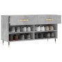 Betongraue Schuhbank aus Holzwerkstoff, 102 x 35 x 55 cm von vidaXL, Schuhregale und Schuhorganisatoren - Ref: Foro24-829720,...