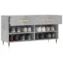 Concrete gray engineered wood shoe bench 102x35x55 cm by vidaXL, Shoe racks and shoe organizers - Ref: Foro24-829720, Price: ...