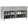 Betongraue Schuhbank aus Holzwerkstoff, 102 x 35 x 55 cm von vidaXL, Schuhregale und Schuhorganisatoren - Ref: Foro24-829720,...