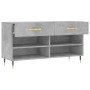 Betongraue Schuhbank aus Holzwerkstoff, 102 x 35 x 55 cm von vidaXL, Schuhregale und Schuhorganisatoren - Ref: Foro24-829720,...