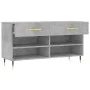 Concrete gray engineered wood shoe bench 102x35x55 cm by vidaXL, Shoe racks and shoe organizers - Ref: Foro24-829720, Price: ...