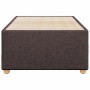 Estructura de cama sin colchón tela marrón oscuro 100x200 cm