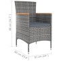 Garten-Esszimmerstühle, 4 Einheiten, graues synthetisches Rattan von vidaXL, Gartenstühle - Ref: Foro24-316696, Preis: 324,70...