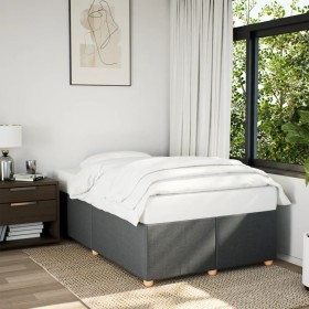 Estructura de cama sin colchón tela gris oscuro 120x190 cm
