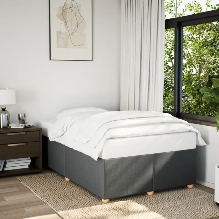 Estructura de cama sin colchón tela gris oscuro 120x190 cm