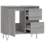 Armario de baño madera contrachapada gris Sonoma 65x33x60 cm von vidaXL, Badezimmermöbel - Ref: Foro24-831610, Preis: 65,10 €...