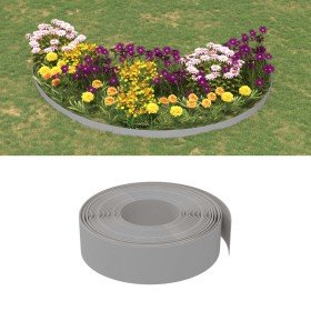 Bordura de jardín polietileno gris 10 m 15 cm Bordura de jardín polietileno gris 10 m 15 cm