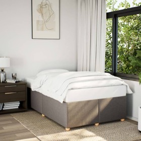 Estructura de cama sin colchón tela gris taupe 120x190 cm