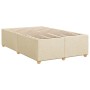 Estructura de cama sin colchón tela crema 120x190 cm