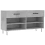 Banco zapatero madera de ingeniería gris hormigón 102x35x55 cm de vidaXL, Zapateros y organizadores de calzado - Ref: Foro24-...