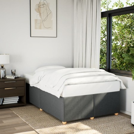 Estructura de cama sin colchón tela gris oscuro 120x200 cm