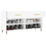 White engineered wood shoe bench 102x35x55 cm by vidaXL, Shoe racks and shoe organizers - Ref: Foro24-829716, Price: 56,46 €,...
