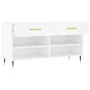 White engineered wood shoe bench 102x35x55 cm by vidaXL, Shoe racks and shoe organizers - Ref: Foro24-829716, Price: 56,46 €,...