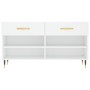 Banco zapatero madera de ingeniería blanco 102x35x55 cm de vidaXL, Zapateros y organizadores de calzado - Ref: Foro24-829716,...