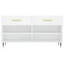 White engineered wood shoe bench 102x35x55 cm by vidaXL, Shoe racks and shoe organizers - Ref: Foro24-829716, Price: 56,46 €,...
