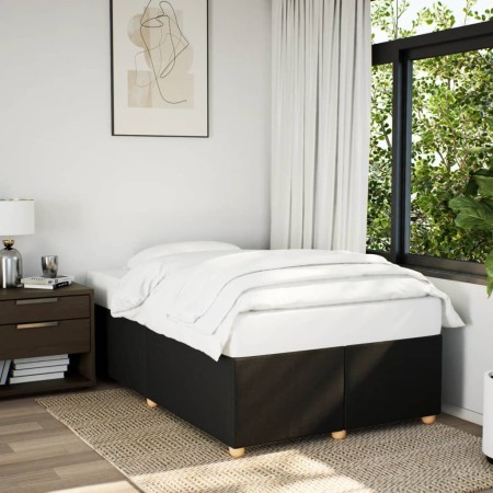 Estructura de cama sin colchón tela negro 120x200 cm