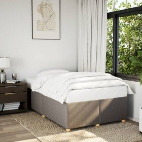 Estructura de cama sin colchón tela gris taupe 120x200 cm en Camas y somieres | Comprar online en Foro24